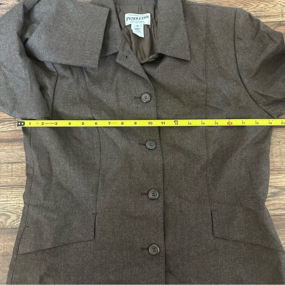Vintage Pendleton Brown Wool Blazer Womens Sz 10 classic workwear EUC - Picture 5 of 6